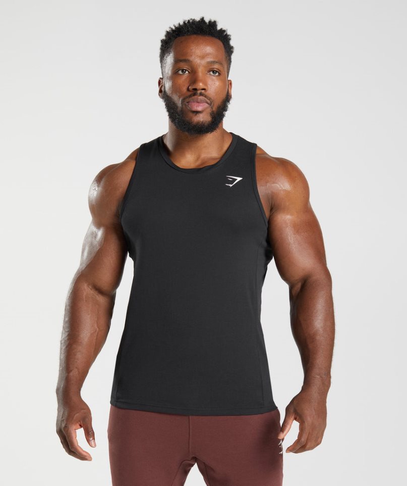 Gymshark React Muskelshirt Herren Schwarz | 25468DNBV