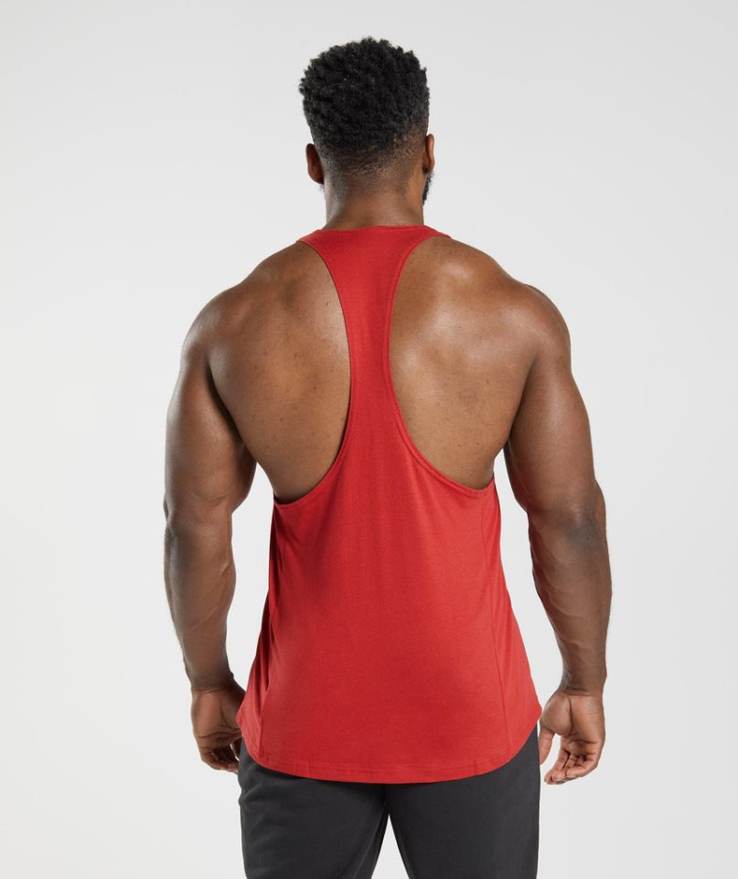 Gymshark React Stringer Muskelshirt Herren Rot | 04265KHVW