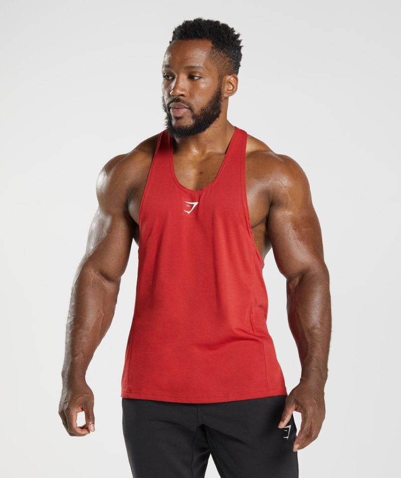 Gymshark React Stringer Muskelshirt Herren Rot | 04265KHVW