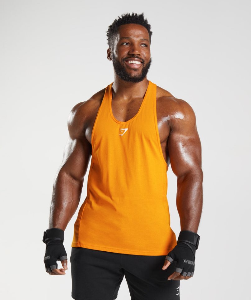 Gymshark React Stringer Muskelshirt Herren Orange | 93014YHDF