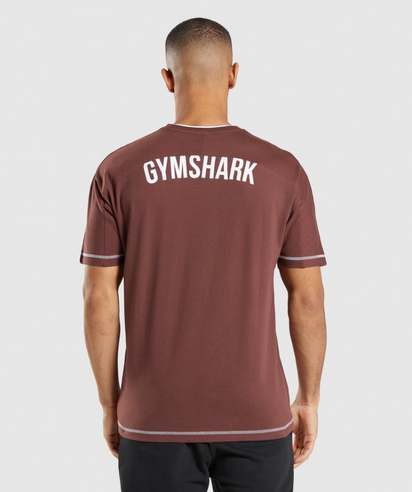 Gymshark Recess T-shirts Herren Bordeaux | 75192MPUT