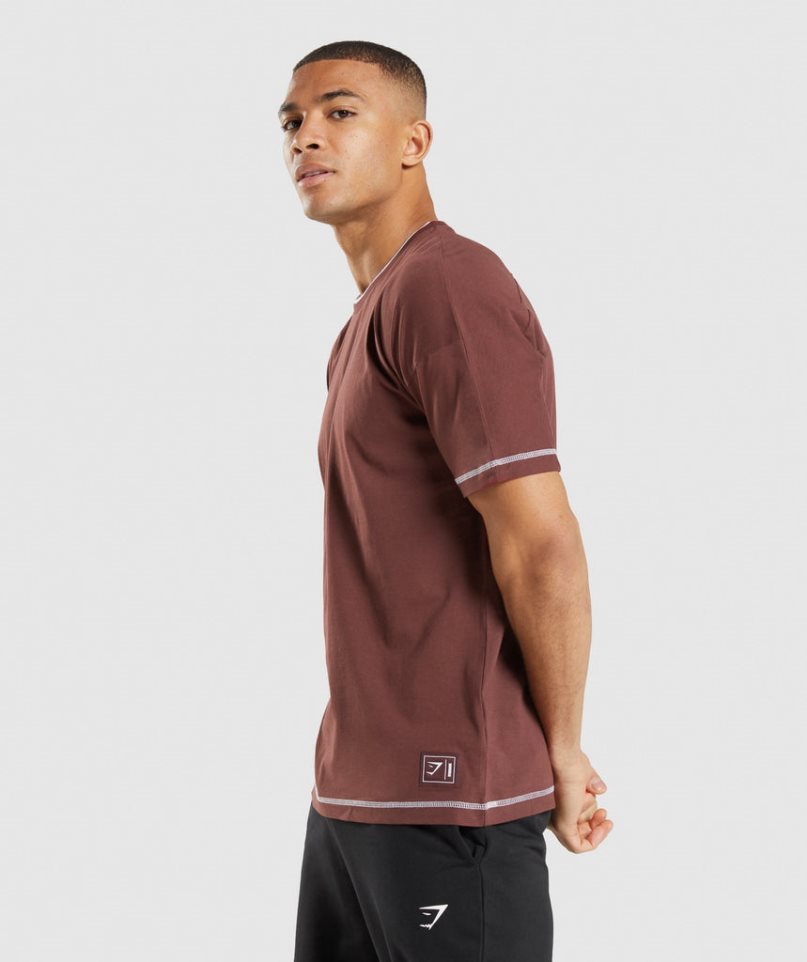 Gymshark Recess T-shirts Herren Bordeaux | 75192MPUT