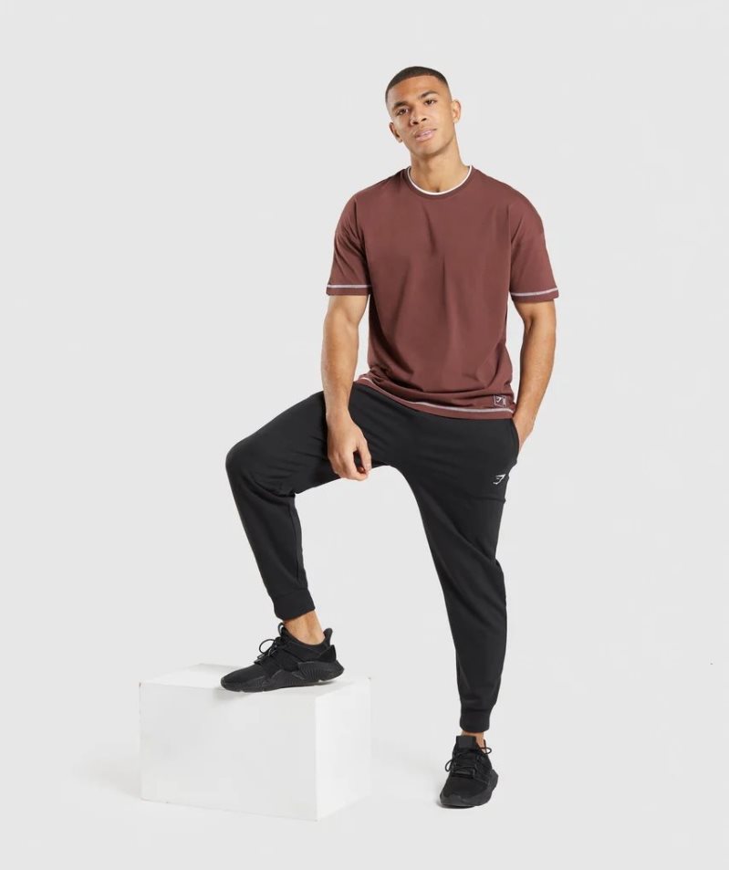 Gymshark Recess T-shirts Herren Bordeaux | 75192MPUT