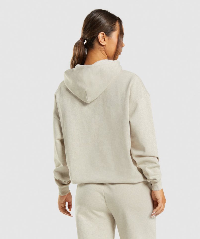 Gymshark Rest Day Sweats Hoodie Damen Beige | 80679EKLG