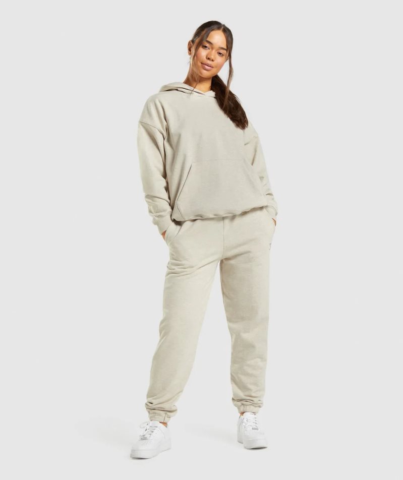 Gymshark Rest Day Sweats Hoodie Damen Beige | 80679EKLG