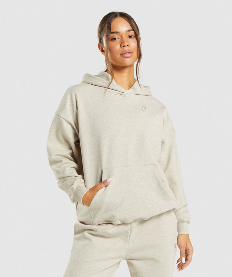 Gymshark Rest Day Sweats Hoodie Damen Beige | 80679EKLG