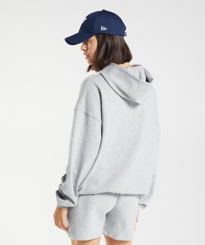 Gymshark Rest Day Sweats Hoodie Damen Hellgrau | 26530QVFX