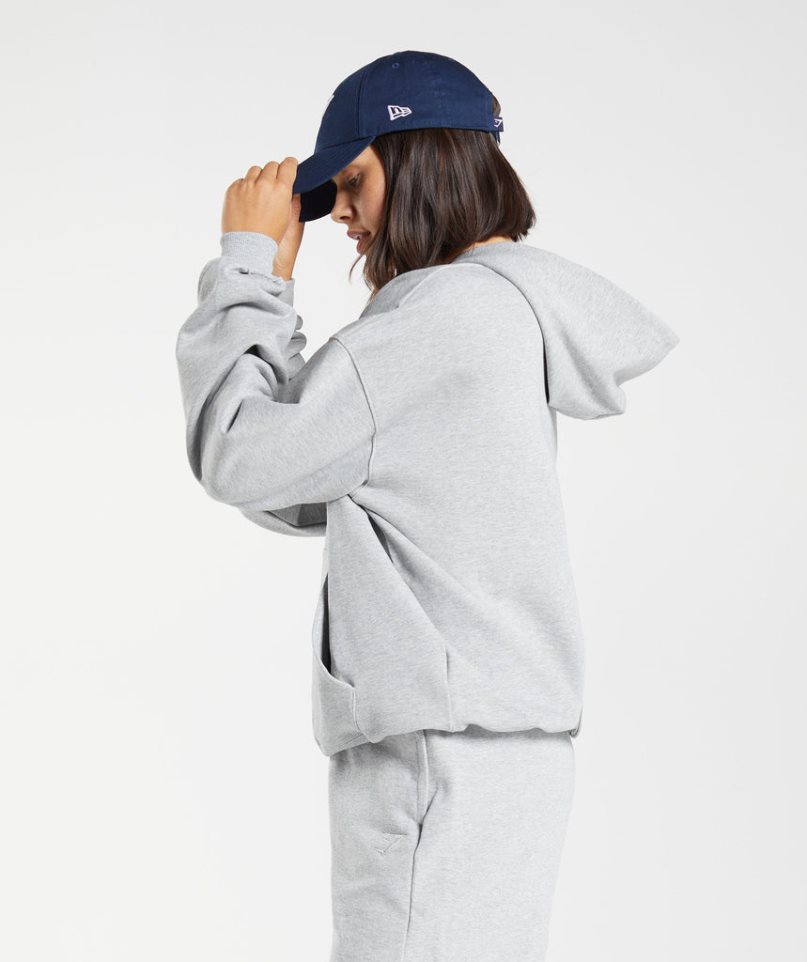 Gymshark Rest Day Sweats Hoodie Damen Hellgrau | 26530QVFX