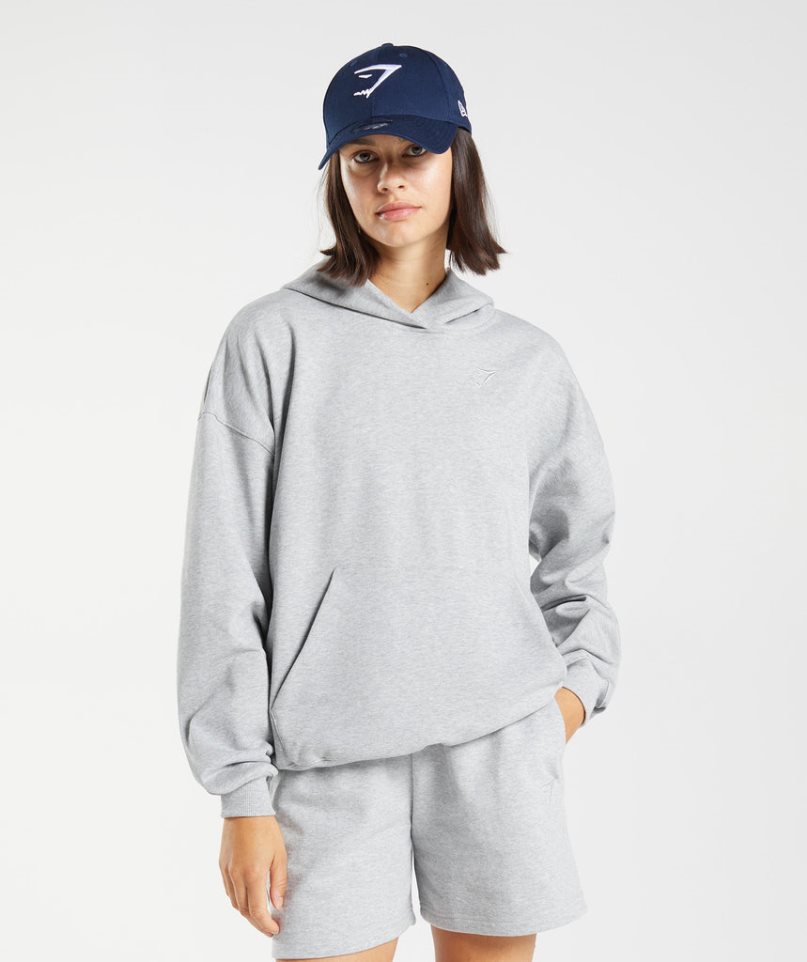 Gymshark Rest Day Sweats Hoodie Damen Hellgrau | 26530QVFX