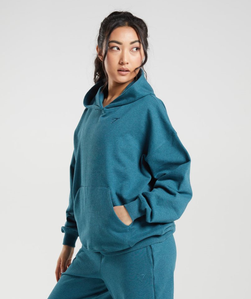 Gymshark Rest Day Sweats Hoodie Damen Türkis | 52019EHXM