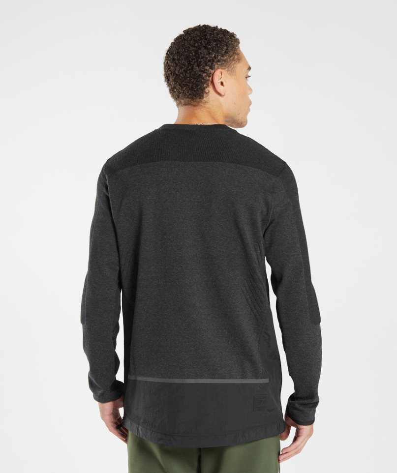 Gymshark Retake Crew Sweatshirts Herren Schwarz | 45162ECPT