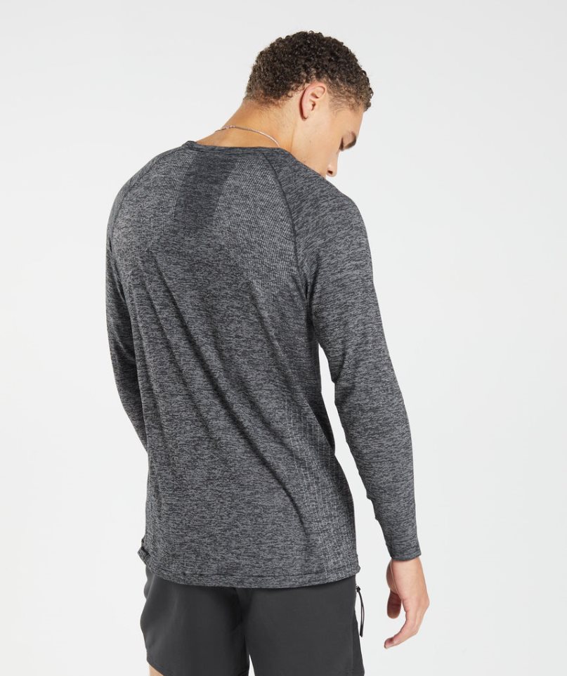 Gymshark Retake Seamless Long Sleeve T-shirts Herren Dunkelgrau | 96215BXER