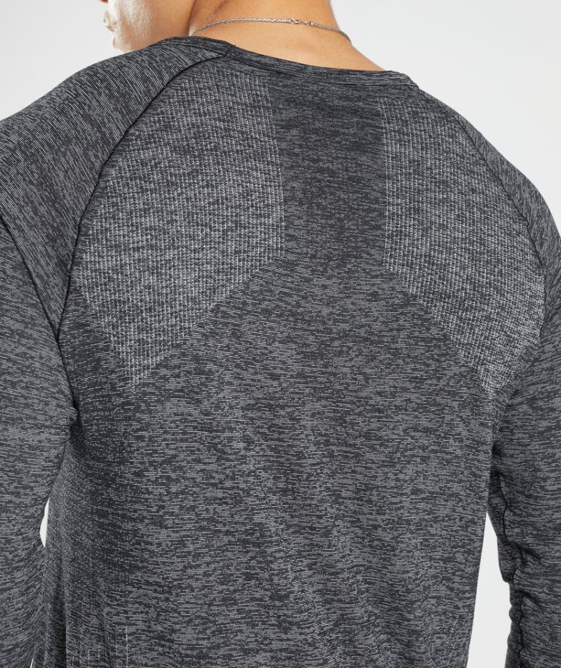 Gymshark Retake Seamless Long Sleeve T-shirts Herren Dunkelgrau | 96215BXER