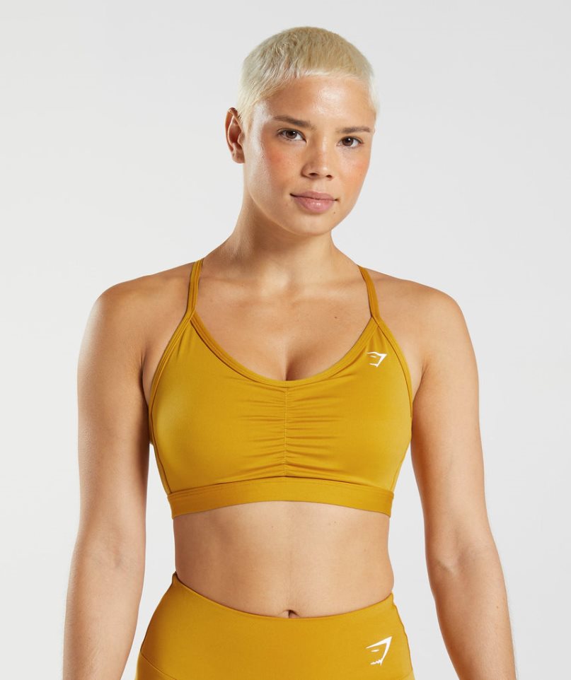 Gymshark Ruched Sport Bh Damen Gelb | 30176ZMFN