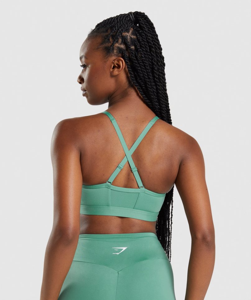 Gymshark Ruched Sport Bh Damen Grün | 20467DTKE