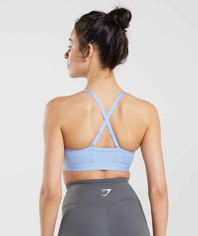 Gymshark Ruched Sport Bh Damen Hellblau | 41026PBUM