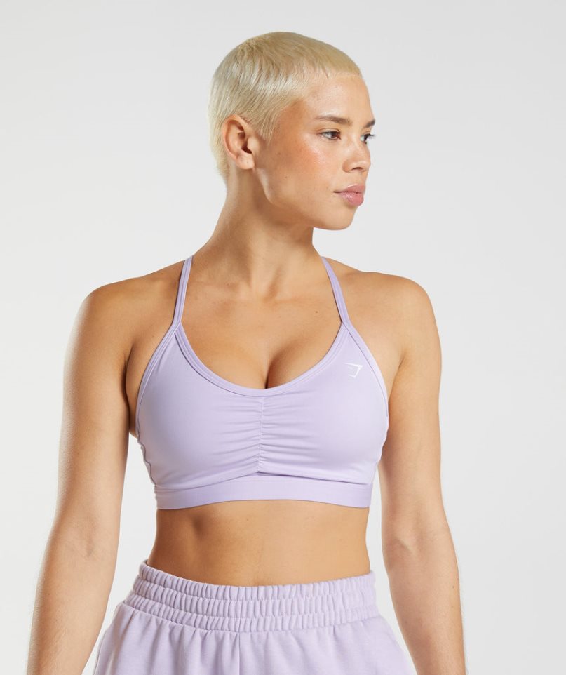 Gymshark Ruched Sport Bh Damen Helllila | 02583RPGS