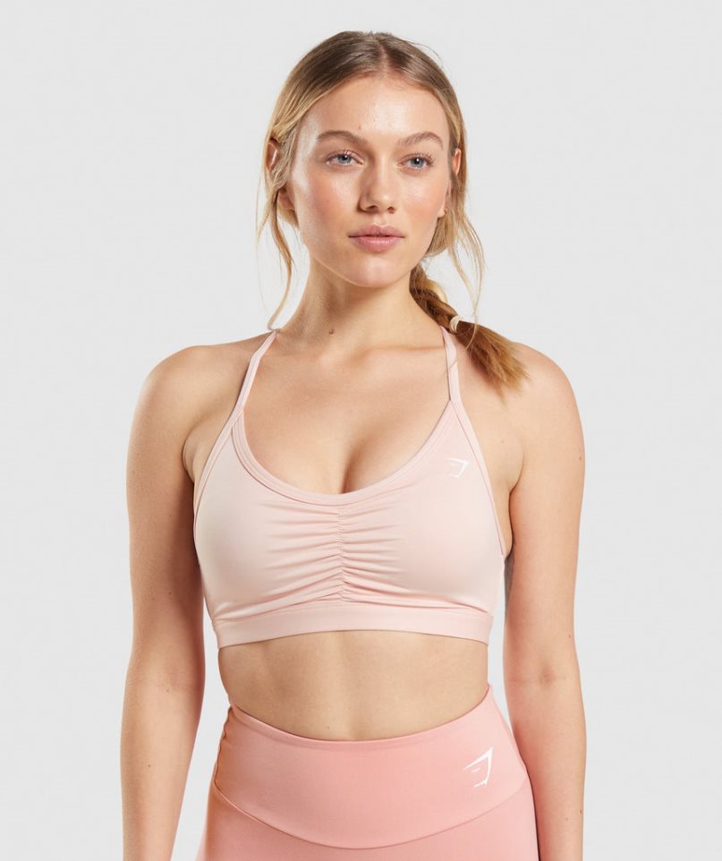 Gymshark Ruched Sport Bh Damen Hellrosa | 51748FBRO