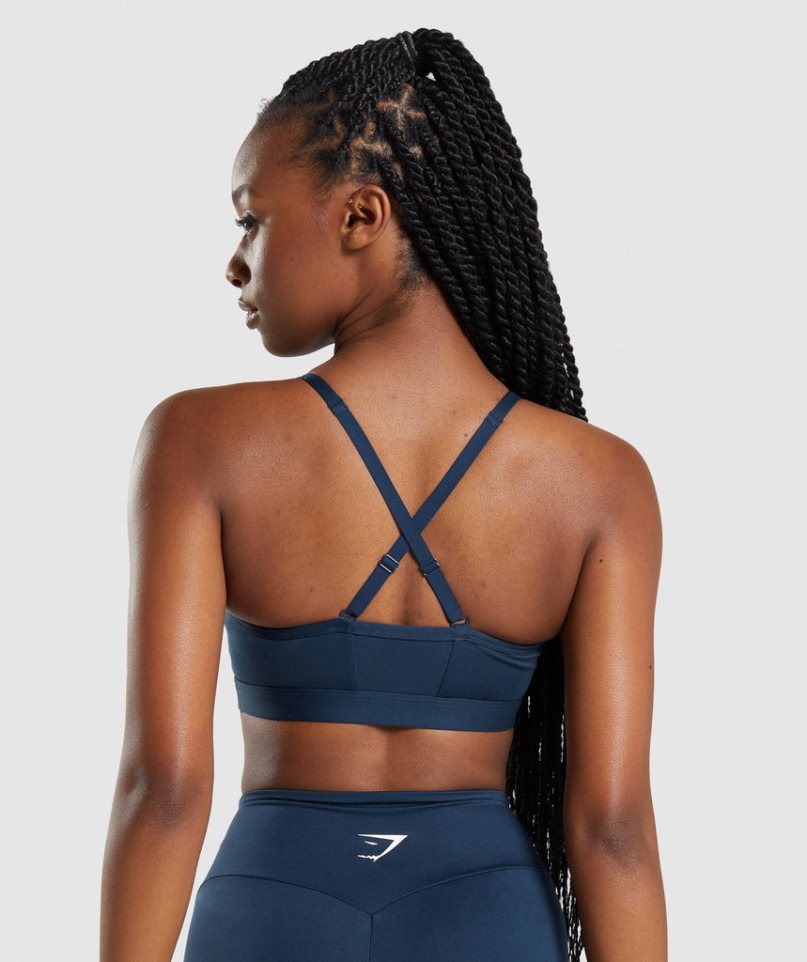 Gymshark Ruched Sport Bh Damen Navy | 08136HCQM