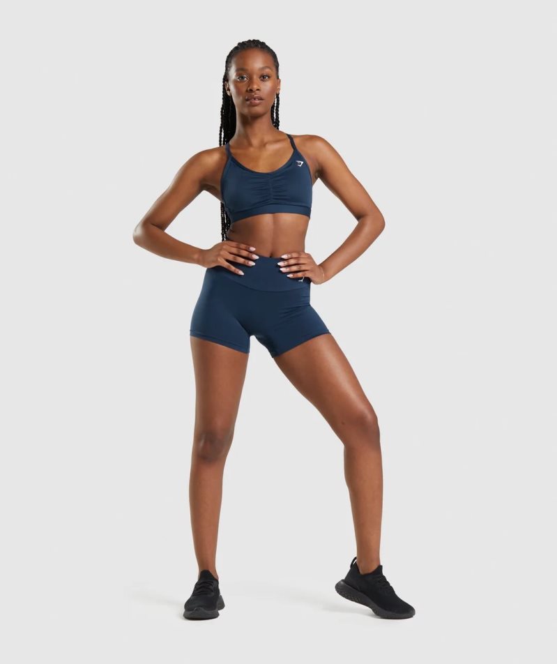 Gymshark Ruched Sport Bh Damen Navy | 08136HCQM