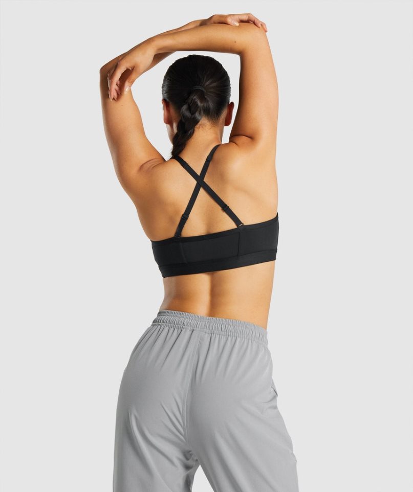 Gymshark Ruched Sport Bh Damen Schwarz | 70429XTOB