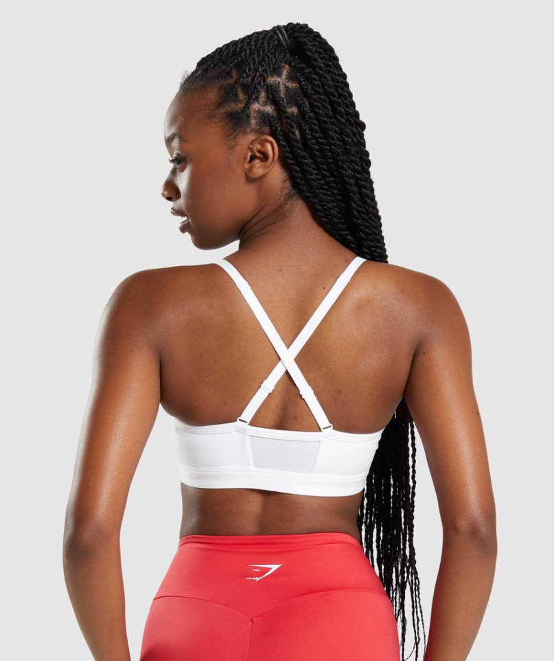 Gymshark Ruched Sport Bh Damen Weiß | 26940DIOK