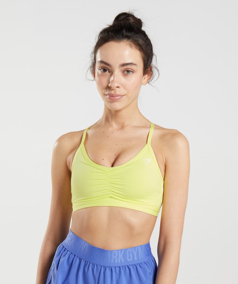 Gymshark Ruched Sport Sport Bh Damen Gelb | 15069FNTZ