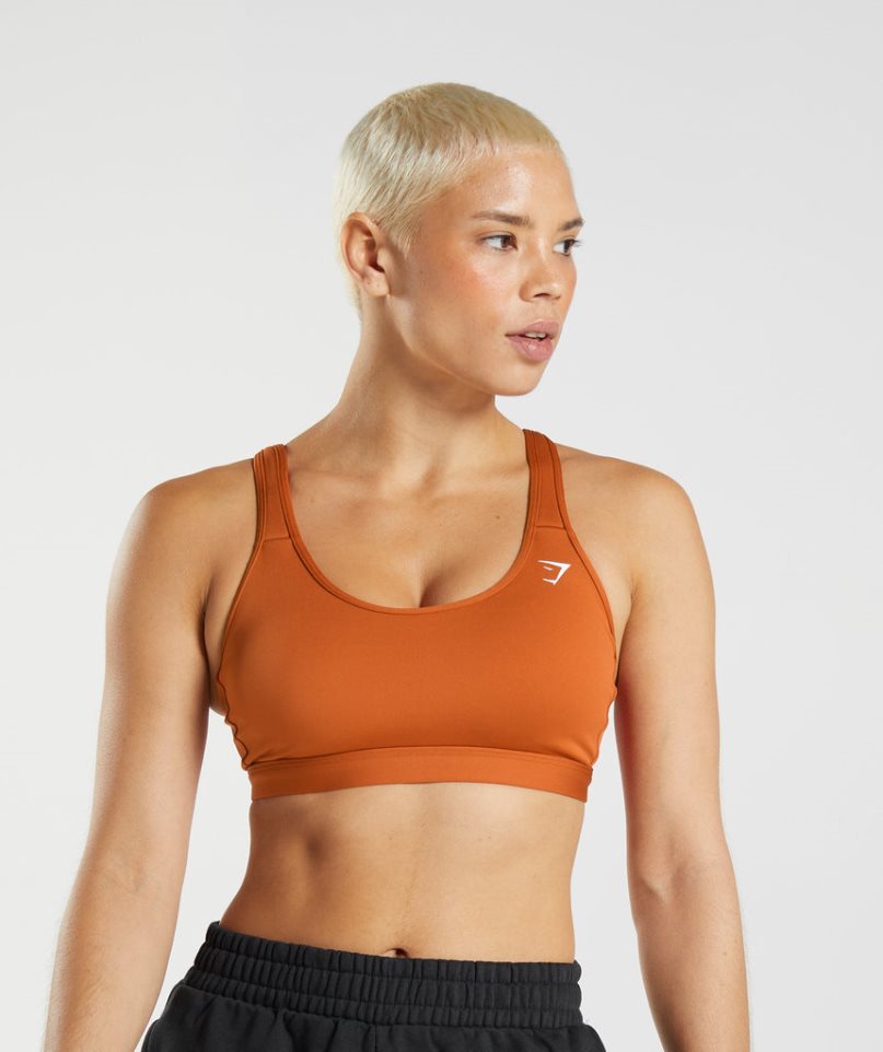 Gymshark Scoop Neck Sport Bh Damen Braun | 03167TZPC