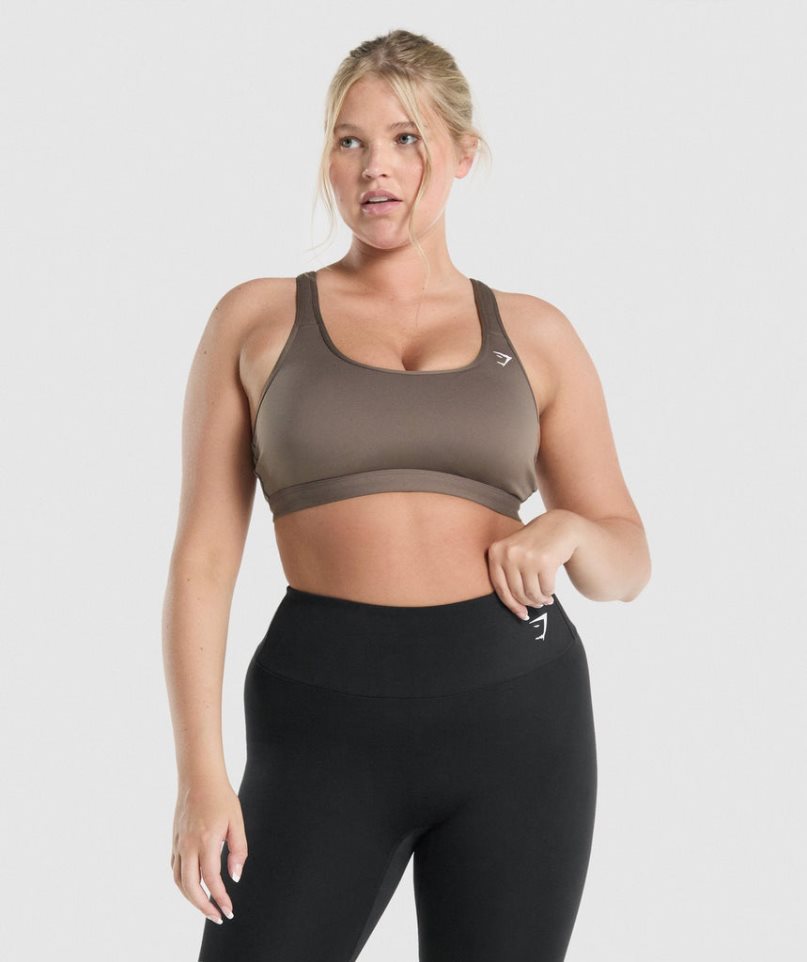 Gymshark Scoop Neck Sport Bh Damen Braun | 26957ODSZ