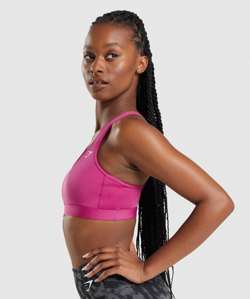 Gymshark Scoop Neck Sport Bh Damen Rosa | 32961PDKQ