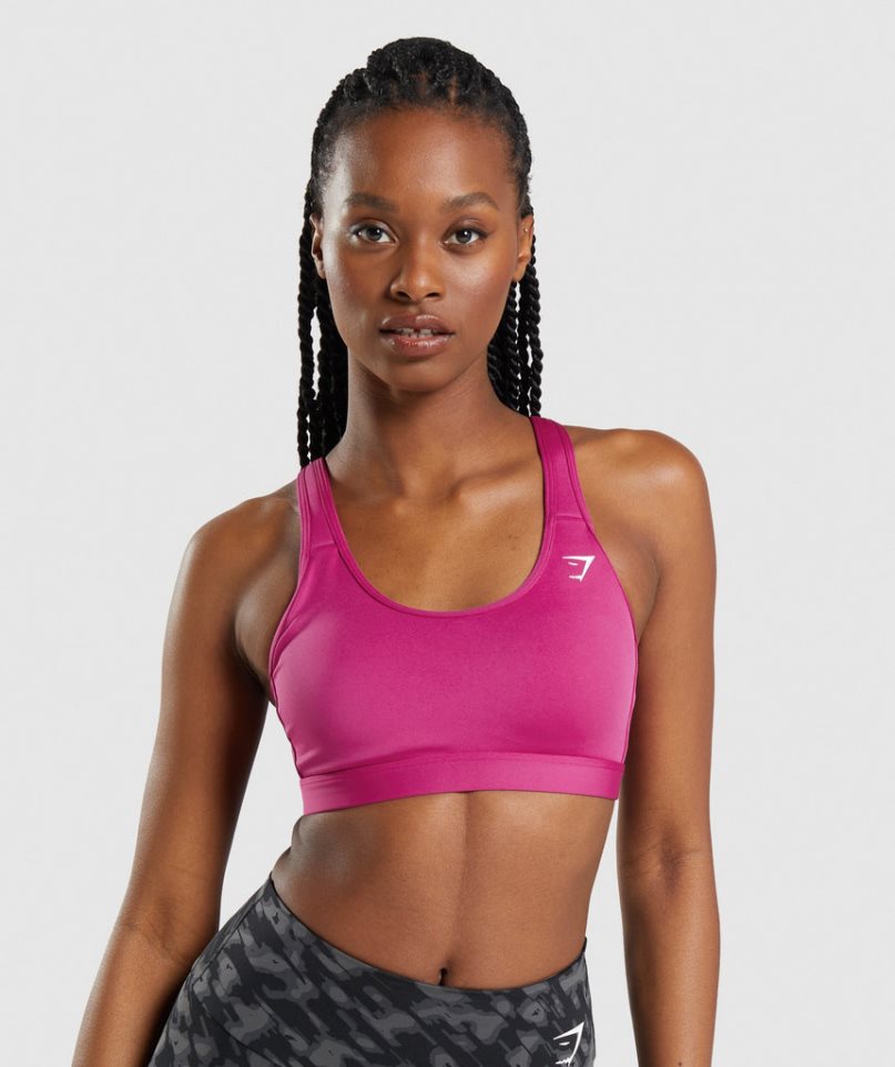 Gymshark Scoop Neck Sport Bh Damen Rosa | 32961PDKQ