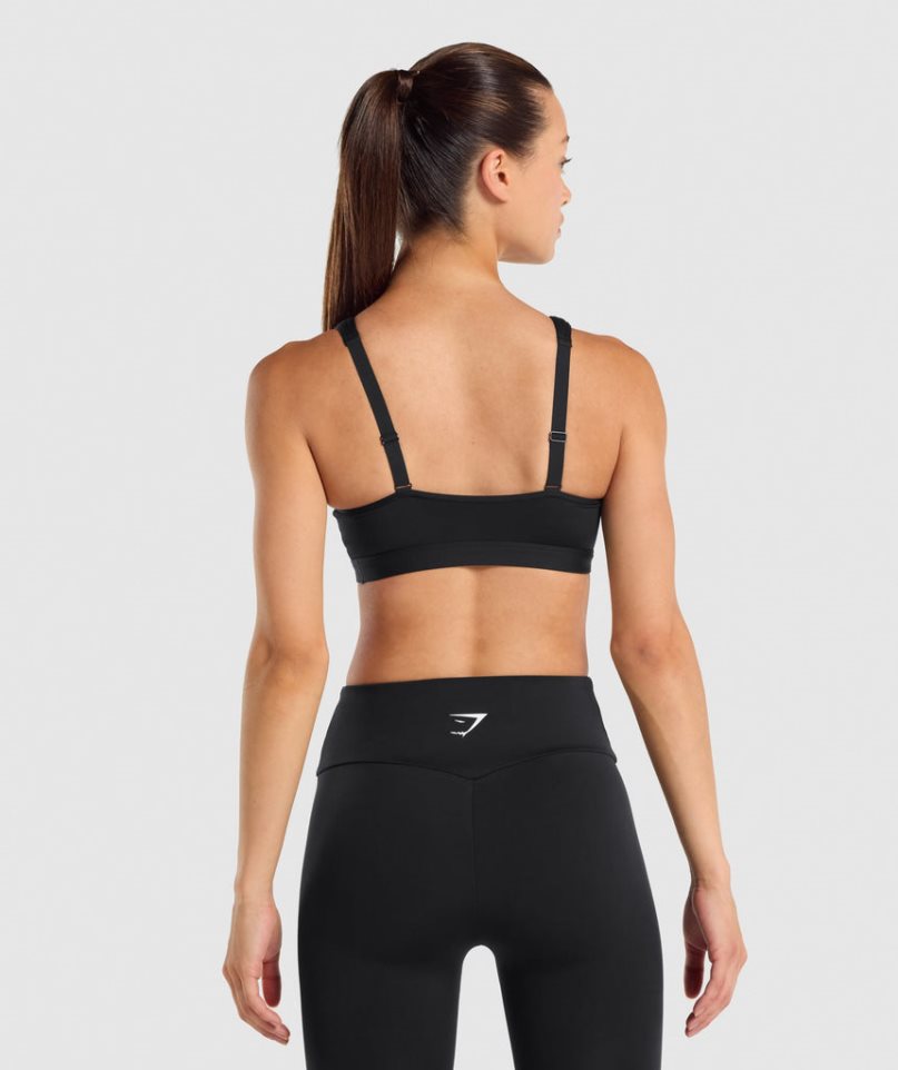 Gymshark Scoop Neck Sport Bh Damen Schwarz | 29061JTIS