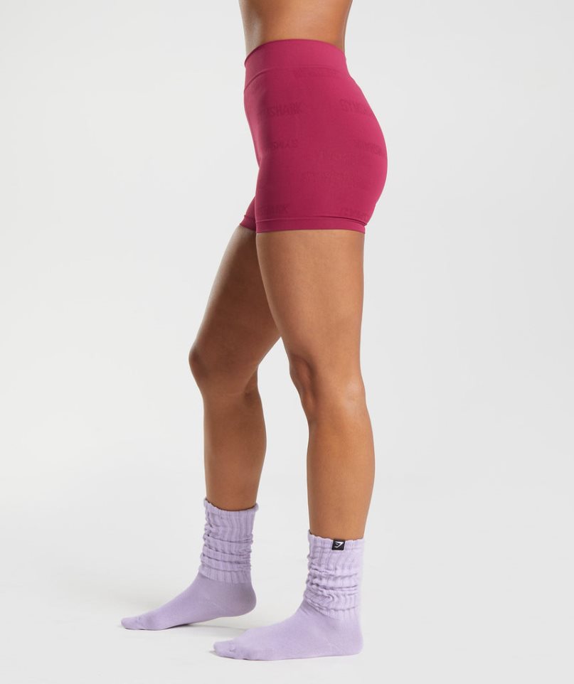 Gymshark Seamless Jacquard Boxers Unterwäsche Damen Rosa | 08721JVEK