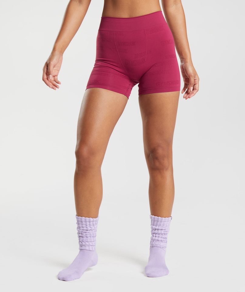 Gymshark Seamless Jacquard Boxers Unterwäsche Damen Rosa | 08721JVEK