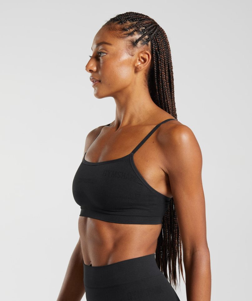 Gymshark Seamless Jacquard Bralette Unterwäsche Damen Schwarz | 12695XCWG