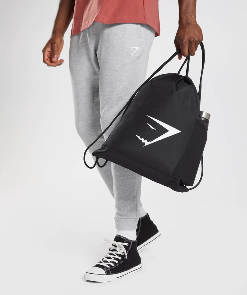 Gymshark Sharkhead Gymsack Bucket Tasche Schwarz | 31896FLQN