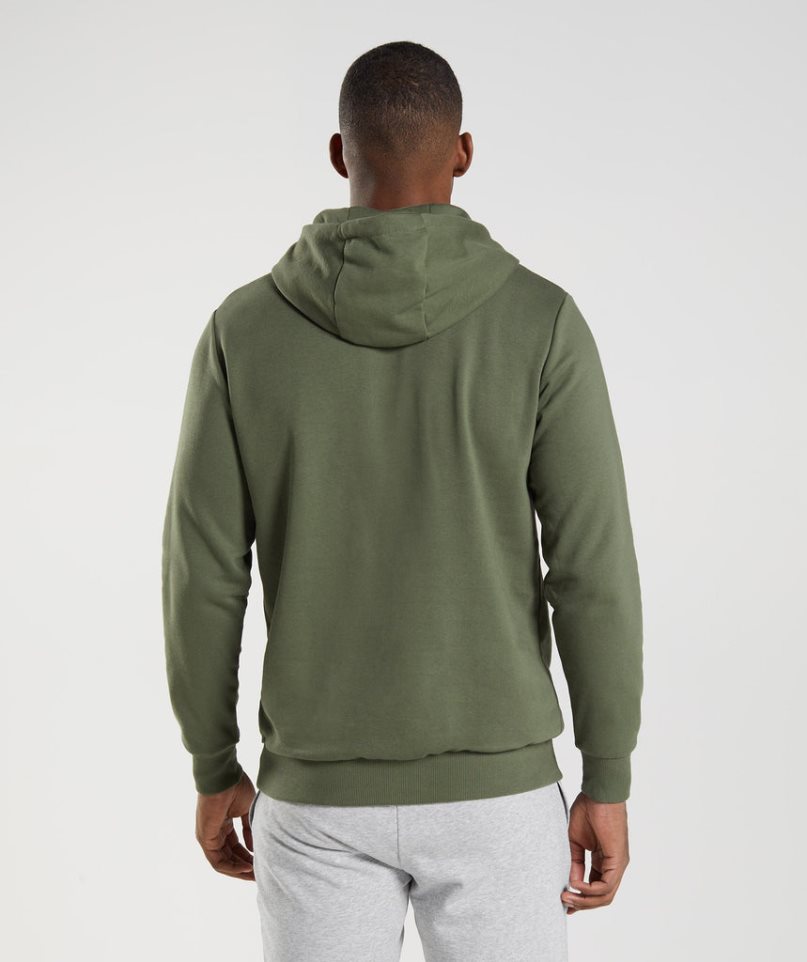 Gymshark Sharkhead Infill Hoodie Herren Olivgrün | 95681FYUA