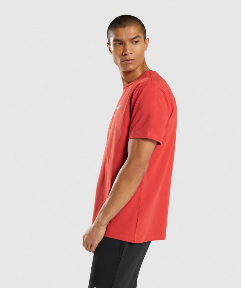 Gymshark Sharkhead Infill T-shirts Herren Rot | 03496TESM