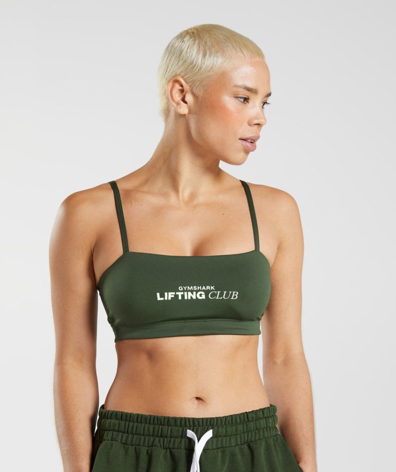 Gymshark Social Club Bandeau Sport Bh Damen Olivgrün | 08931GDCU