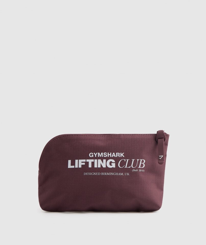 Gymshark Social Club Cosmetic Kulturbeutel Bordeaux | 43179MLBR