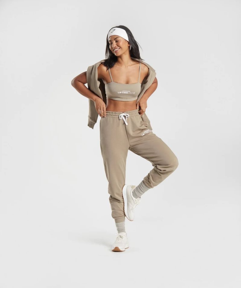 Gymshark Social Club Jogginghose Damen Khaki | 74683KZJN