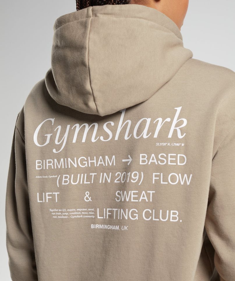 Gymshark Social Club Oversized Hoodie Damen Khaki | 08295UWSC