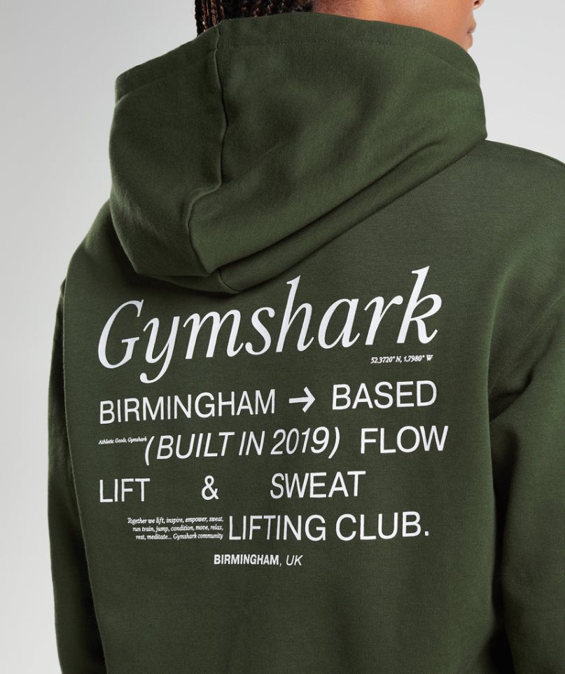 Gymshark Social Club Oversized Hoodie Damen Olivgrün | 83076RCVG