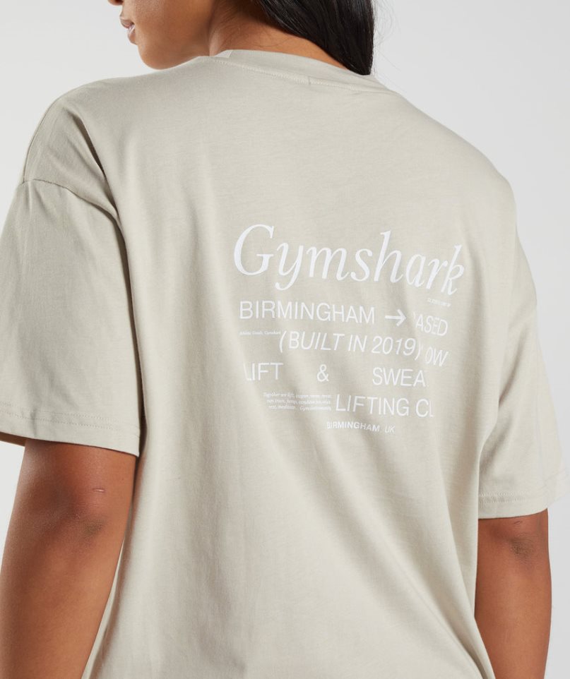 Gymshark Social Club Oversized T-shirts Damen Grau | 31067HGFV