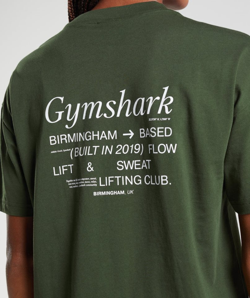 Gymshark Social Club Oversized T-shirts Damen Olivgrün | 96412RQUW