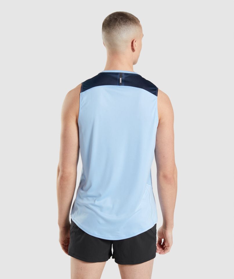 Gymshark Speed Evolve Muskelshirt Herren Blau | 26983QUHI