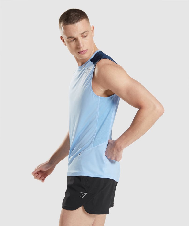 Gymshark Speed Evolve Muskelshirt Herren Blau | 26983QUHI