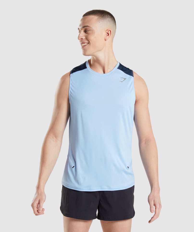 Gymshark Speed Evolve Muskelshirt Herren Blau | 26983QUHI