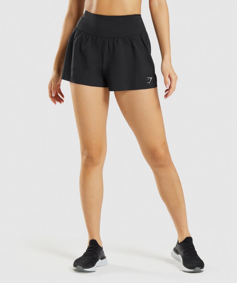 Gymshark Speed Kurze Hose Damen Schwarz | 34706OMHZ