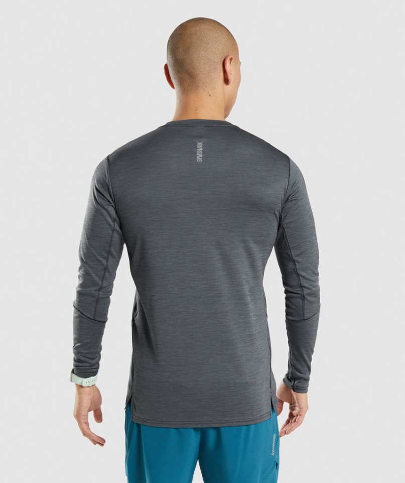 Gymshark Speed Long Sleeve T-shirts Herren Dunkelgrau | 97253VUTO